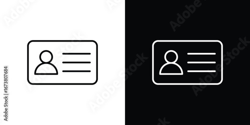 Identity card icon Clip Art design. Line icons