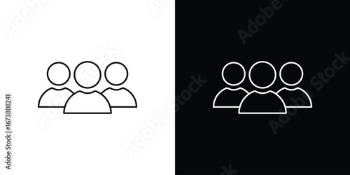 Group icon Clip Art design. Line icons