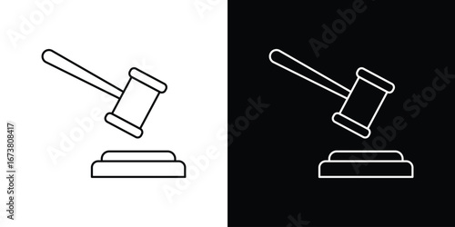 Gavel icon Clip Art design. Line icons