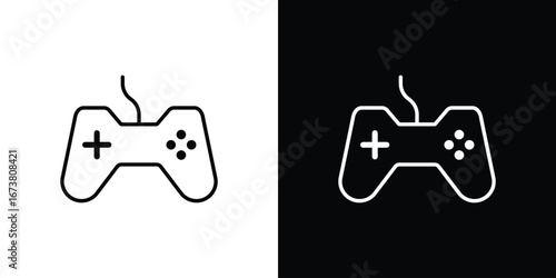 Gamepad icon Clip Art design. Line icons