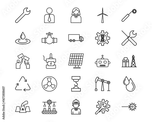 Manufacturing Vector Icons