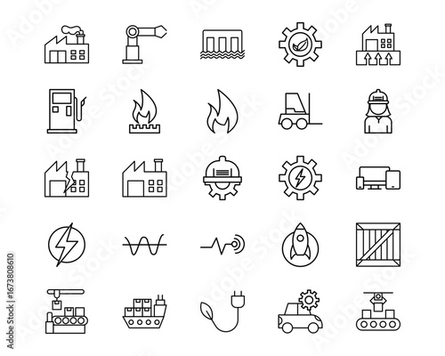 Manufacturing Vector Icons
