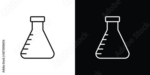 Flask icon Clip Art design. Line icons