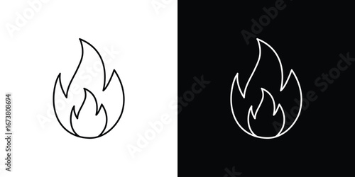Flame icon Clip Art design. Line icons