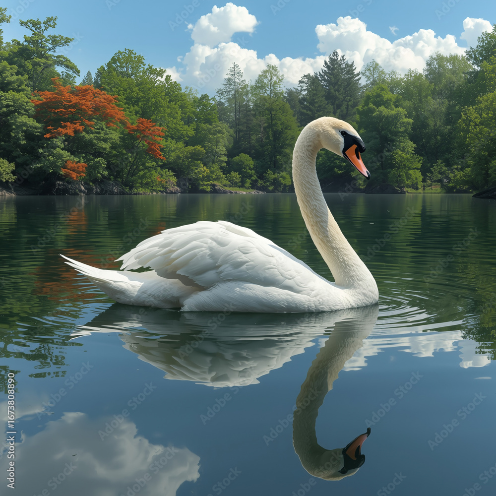 Fototapeta premium swans on the lake