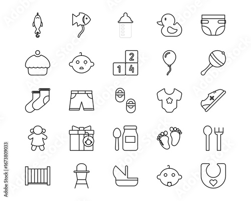 Baby Shower Vector Icons