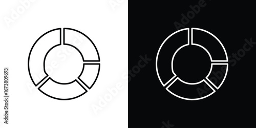 Donut chart icon Clip Art design. Line icons