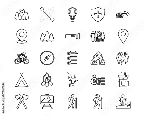 Adventure Line Vector Icons