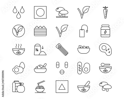 Nutrition Line Vector Icons