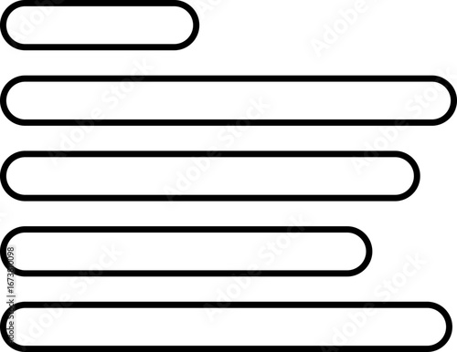 Align line icon for text formatting and paragraph layout. Black solid vector symbol showing ragged right alignment, typography tool, writing editor button, UI UX design element, document and content f