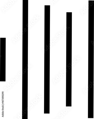 Align vertical line icon for text and layout formatting. Black solid vector symbol showing uneven top and bottom alignment, typography tool, writing editor button, UI UX design element, content format