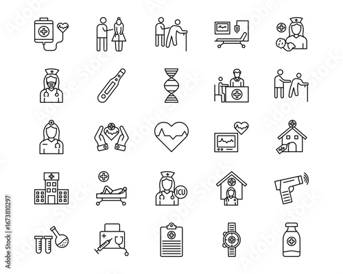 Nursing Line Vector Icons