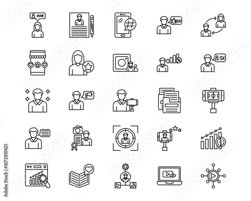 Video Blog Line Vector Icons