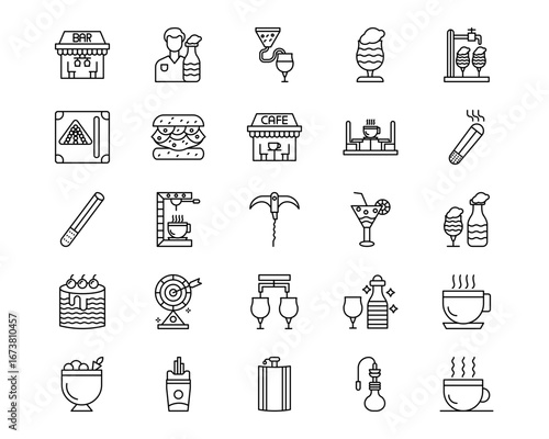 Bar Line Vector Icons