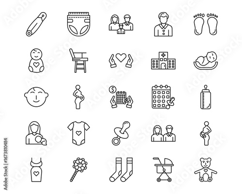 Maternity Line Vector Icons