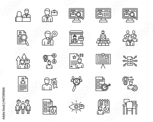 Human Resource Line Vector Icons