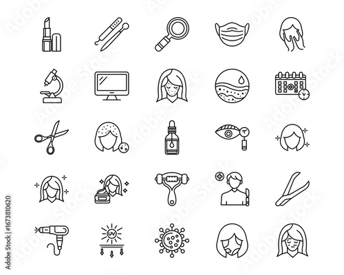 Dermatology Line Vector Icons