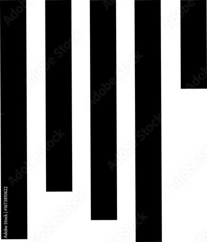 Align vertical rounded line icon for text formatting. Black solid vector symbol showing uneven bottom alignment, typography tool, word processor, writing editor, UI UX design element, layout formattin