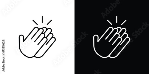 Clap icon Clip Art design. Line icons
