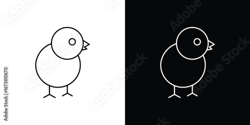 Chick icon Clip Art design. Line icons