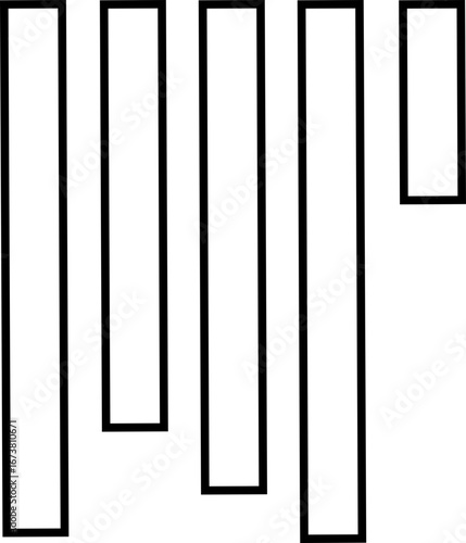 Align vertical rounded line icon for text formatting. Black solid vector symbol showing uneven bottom alignment, typography tool, word processor, writing editor, UI UX design element, layout formattin