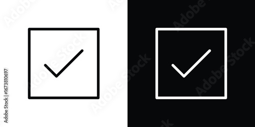 Check mark icon Clip Art design. Line icons