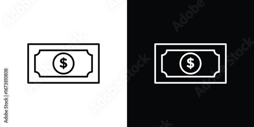 Cash icon Clip Art design. Line icons