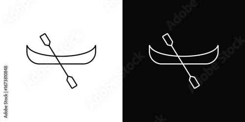 Canoe icon Clip Art design. Line icons