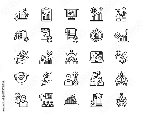 Business Performance Line Vector Icons