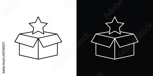 Box icon Clip Art design. Line icons