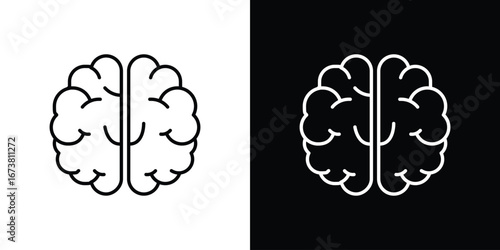 Brain icon Clip Art design. Line icons