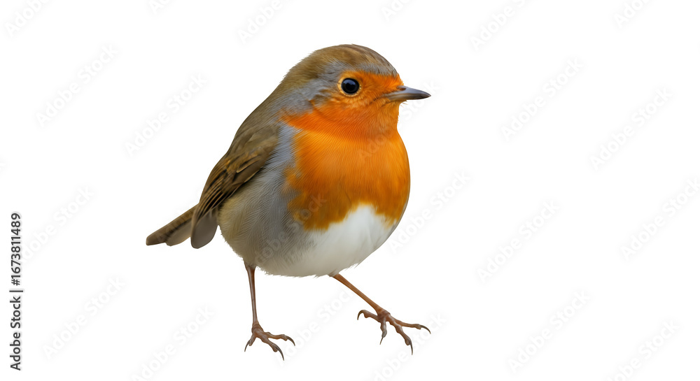 Fototapeta premium Robin bird isolated on white background