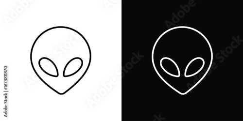 Alien icon Clip Art design. Line icons