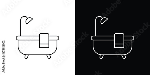 Bathroom icon Clip Art design. Line icons