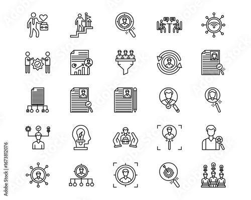 Headhunting Line Vector Icons