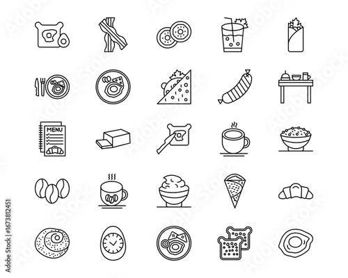 Brunch Line Vector Icons