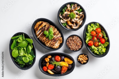 Wallpaper Mural Healthy meal prep containers with grilled chicken, vegetables, and quinoa Torontodigital.ca