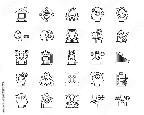 ADHD Line Vector Icons