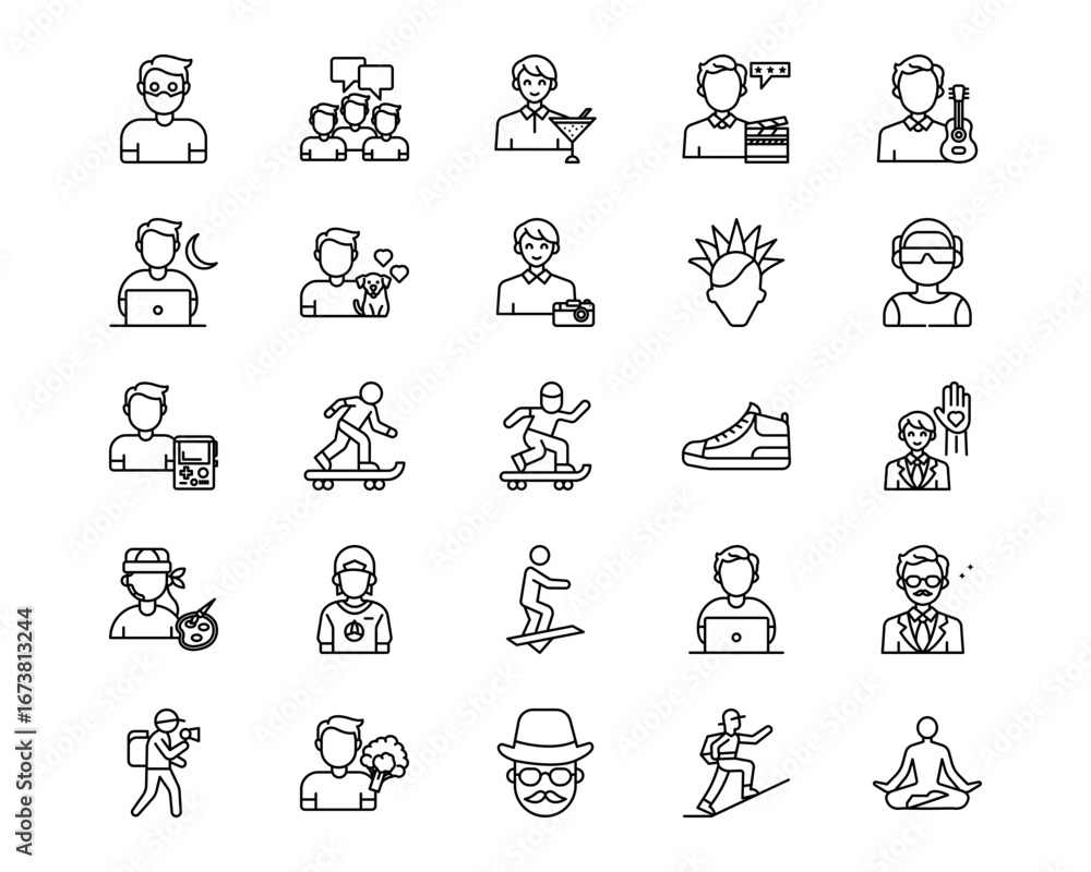 Fototapeta premium Urban Tribes Line Vector Icons