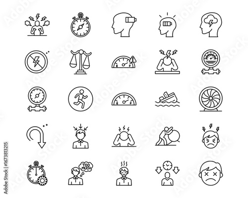 Burnout Line Vector Icons