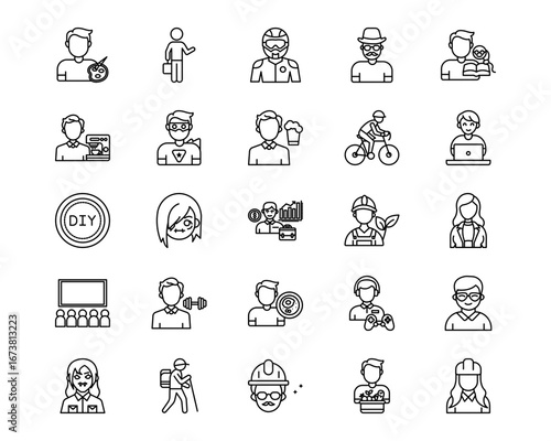 Urban Tribes Line Vector Icons