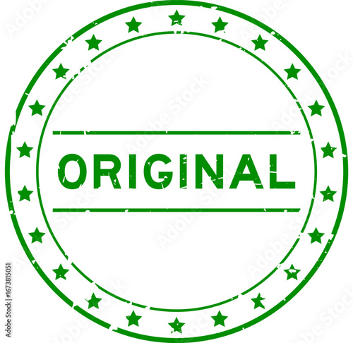 Tableau sur toile Grunge green original word round rubber seal stamp on white background