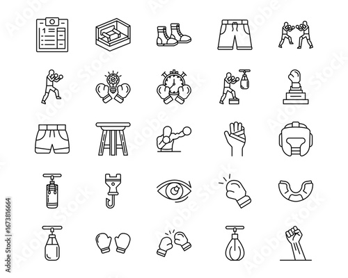 Boxing Vector Line Icons