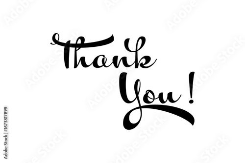 Thank You ! - 手書き風の書体で書いたThank You !（ありがとう）の文字（カリグラフィー）
