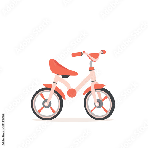 A red child's tricycle shown in profile