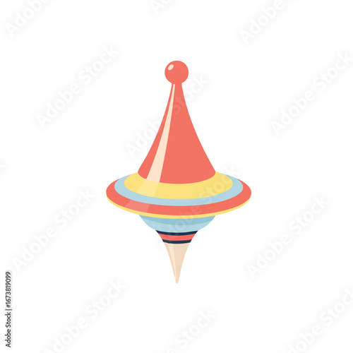 A classic colorful spinning top toy