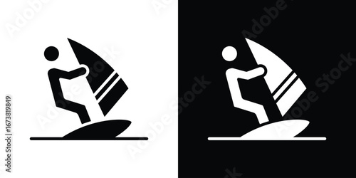 Windsurf icon graphic doodle designs collection