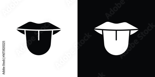 Tongue icon graphic doodle designs collection