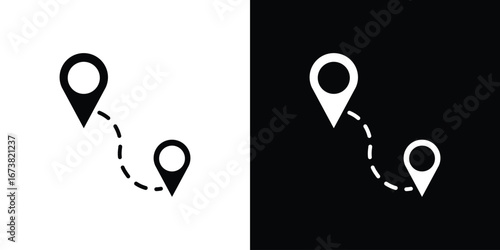 Route icon graphic doodle designs collection