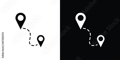Route icon graphic doodle designs collection